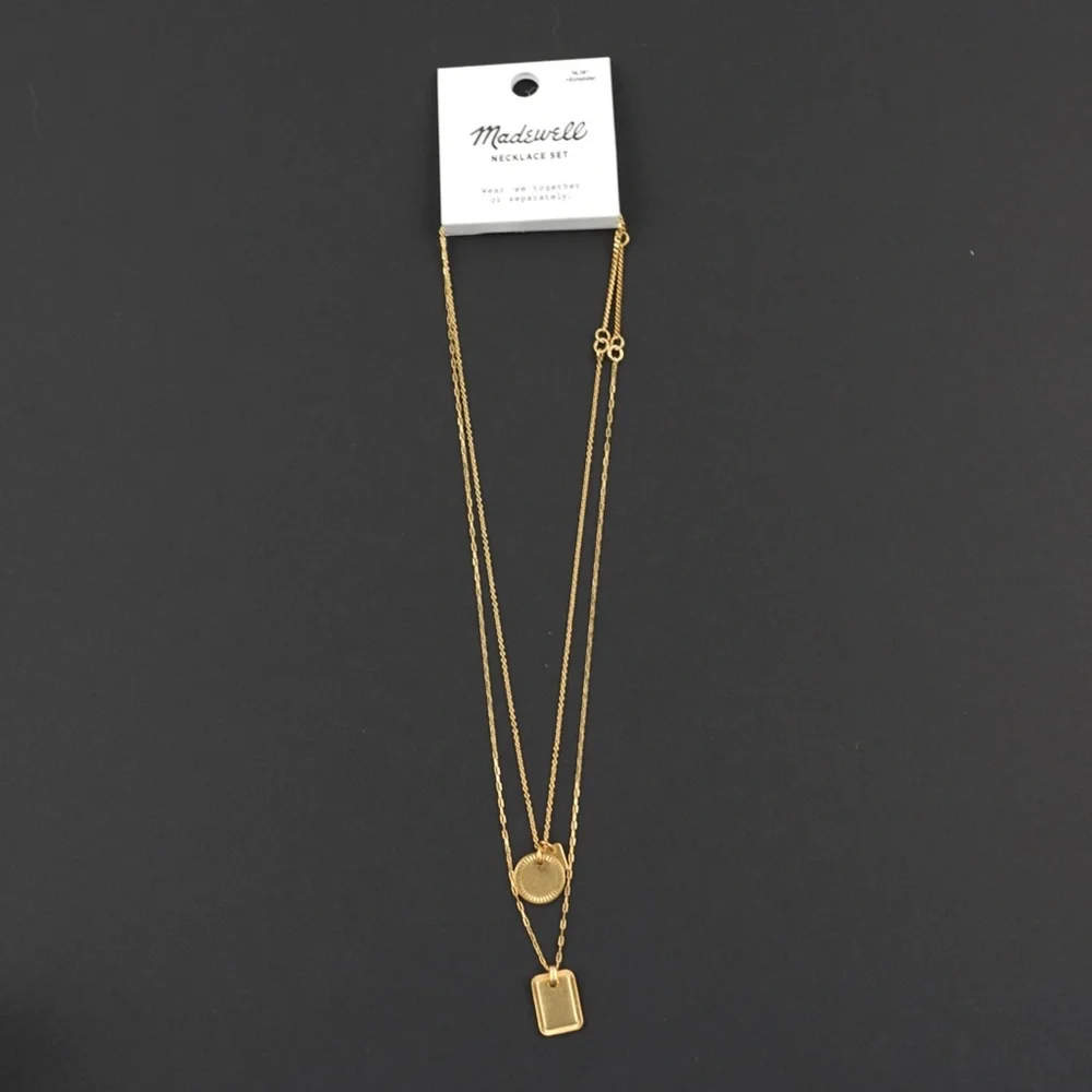 New MADEWELL Etched Coin Necklace Set in Vintage Gold - Picture 4 of 4